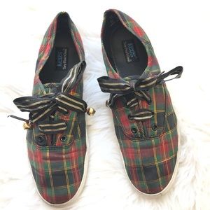 Keds Christmas Plaid Sneakers with jingle bells